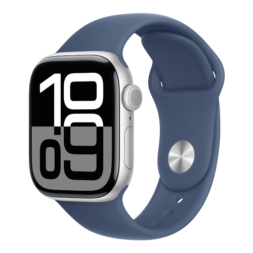 Apple Watch Series 10 (2024) GPS+Cellular - Aluminium/Sportband 42 mm / Nyskick / Silver Denim