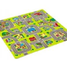 Springos MD02 BØRNEBILER PUZZLE MAT 9 ELEMENTS 90x90CM NILS FUN