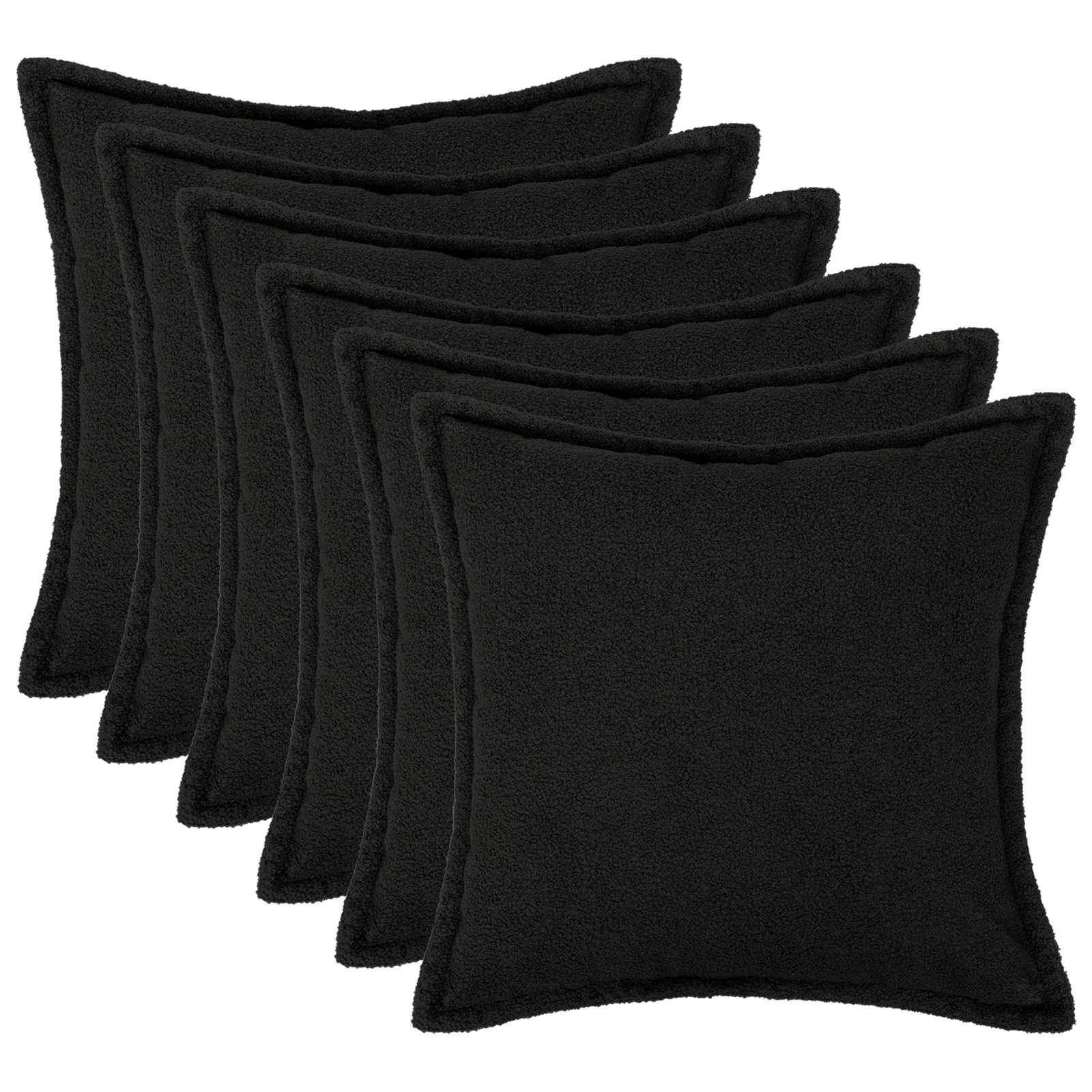 vidaXL Kuddöverdrag 6 st HOUTEN Svart 40 x 40 cm Bouclé
