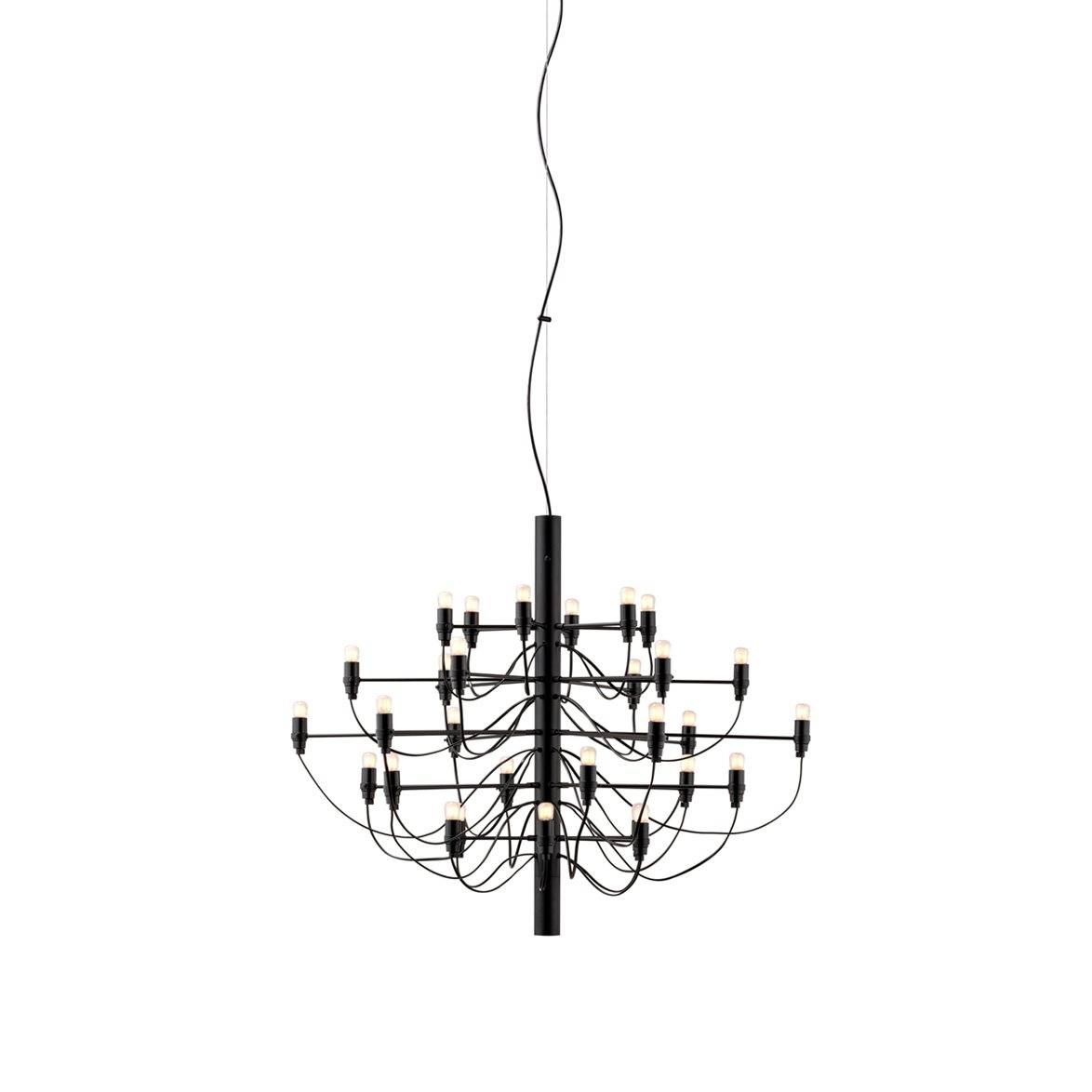 FLOS Sarfatti 2097/30 takkrona LED inkl. ljuskällor, Mattsvart 88cm