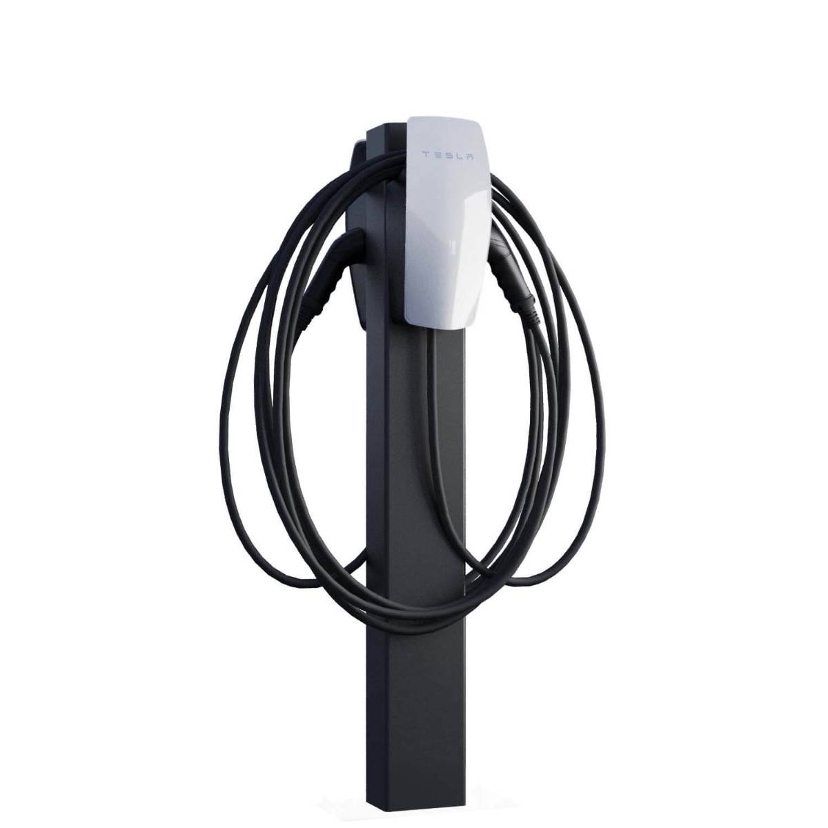 Dubbel laddstolpe för Tesla Wall Connector – Svart