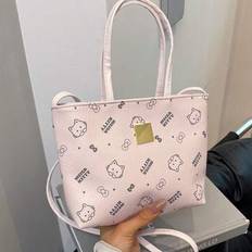 Sanlio Senior Sense Hello Kitty Handbag 2025 New Light Luxury Printing Bucket Bag Leather Cartoon Cute Shoulder Bag - Multicolor