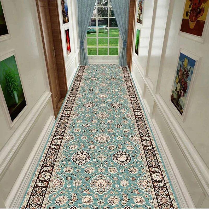 European Luxury Hall Corridor Carpet Non-slip Washable Runner Stairway Rug Outdoors Aisle The Long Corridor Mat Customizable 160*200cm