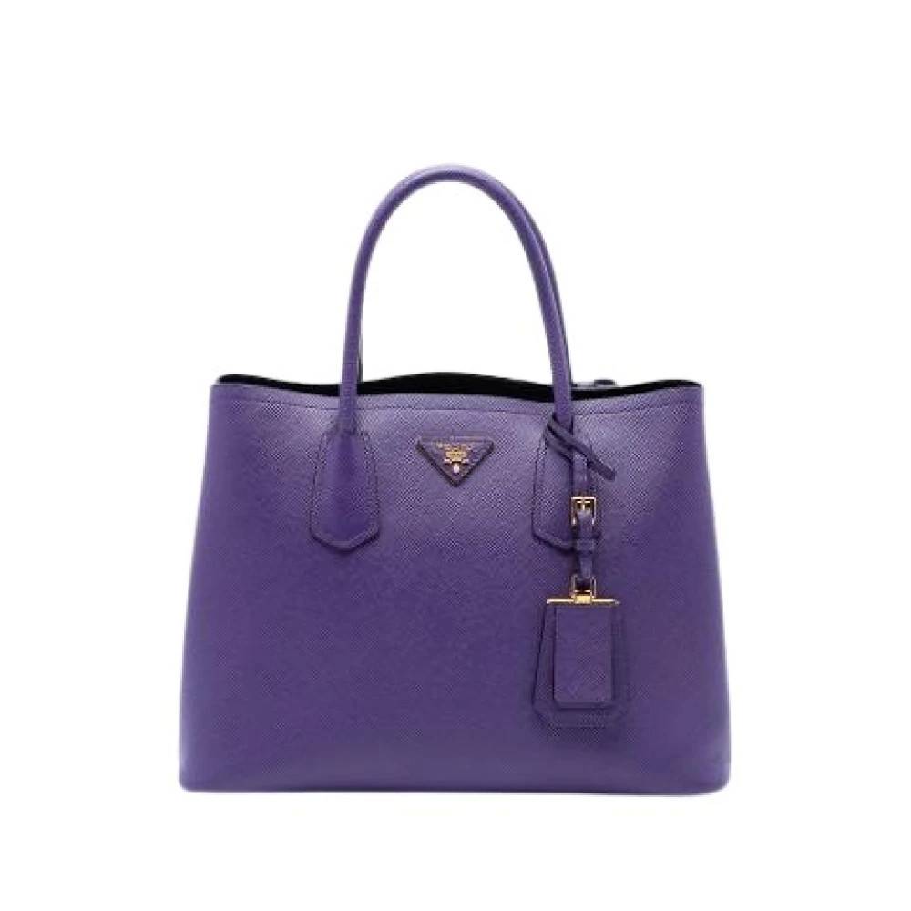 Prada Vintage Pre-owned Saffiano Satchel - Vintage - Dame - Lilla - ONE SIZE - Uld