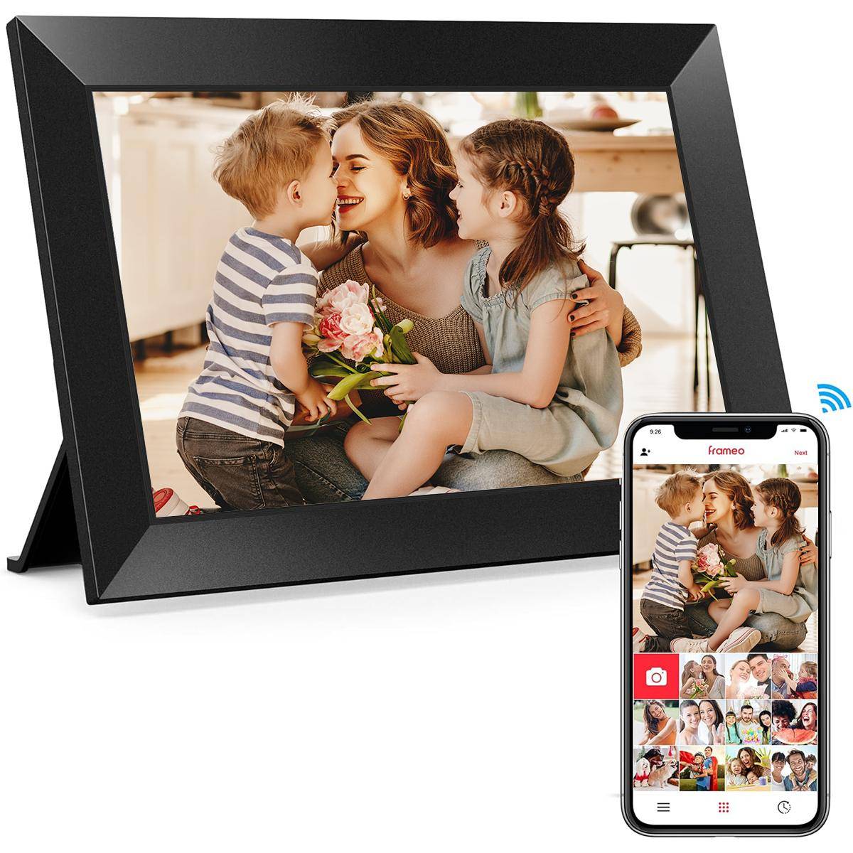 KENTFAITH Digital Photo Frame, 10.1 inch Touchscreen, WiFi Transfer from Any Corner, 32GB Storage, Multi-user Connect & Share, Auto Rotation, Kentfaith