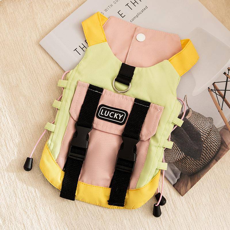 Autumn and Winter Dog Out Backpack Type Small and Medium Dog Harness Vest Teddy Bear Jacket Pet Dog Clothes XL