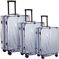 Jexine 3 delar PVC bagageskydd vattentätt transparent resväska skydd genomskinligt tjockt bagageskydd för resor, passar de flesta 50 cm, 61 cm, 71 cm bagage, klar, resväska bagage