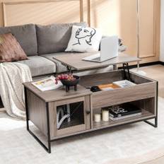 Soffbord med lyftplatta, mittbord med pneumatisk lyftanordning 106 x 55 x 44,5 cm grått