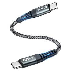 ZKAPOR USB C till USB C-kabel kort 30 cm, USB C-kabel 100 W iPhone 15 laddningskabel USB C snabbladdningskabel för iPhone 16/15 Pro Max, Plus, Samsung Galaxy S23/S22, Pad Pro, Air, Huawei P40/Mate 60,