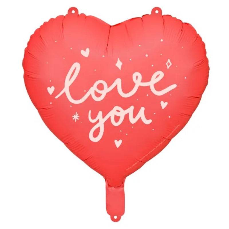 Rød hjerte "Love you" , 18" - Send med helium