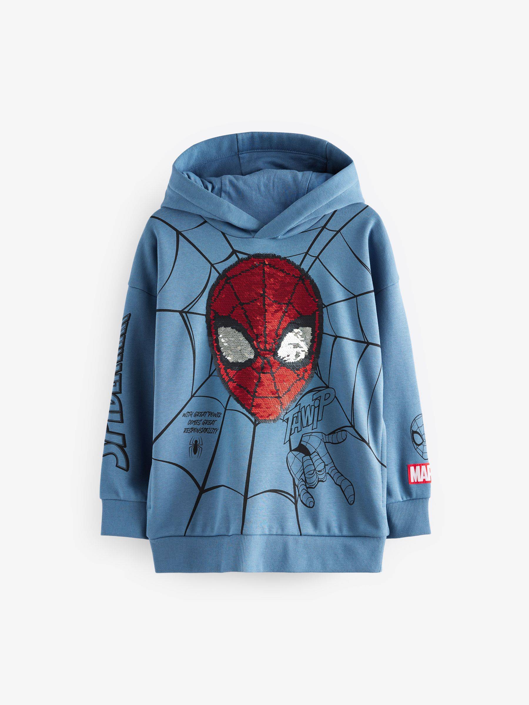 Next Mid Blue Spiderman Flip Sequin Hoodie (3-16yrs)