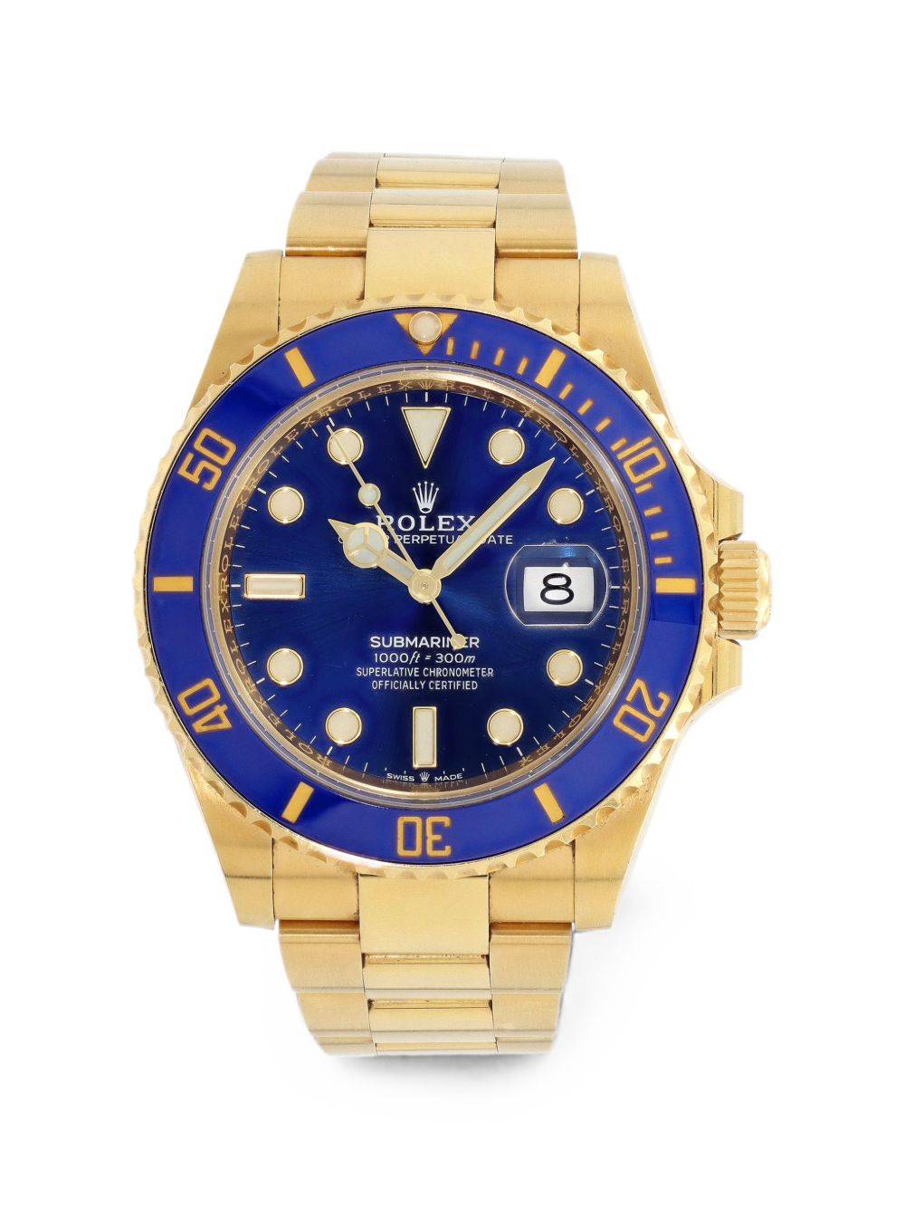 Rolex - Submariner 41 mm - herr - 18K gult guld - one size - Blå