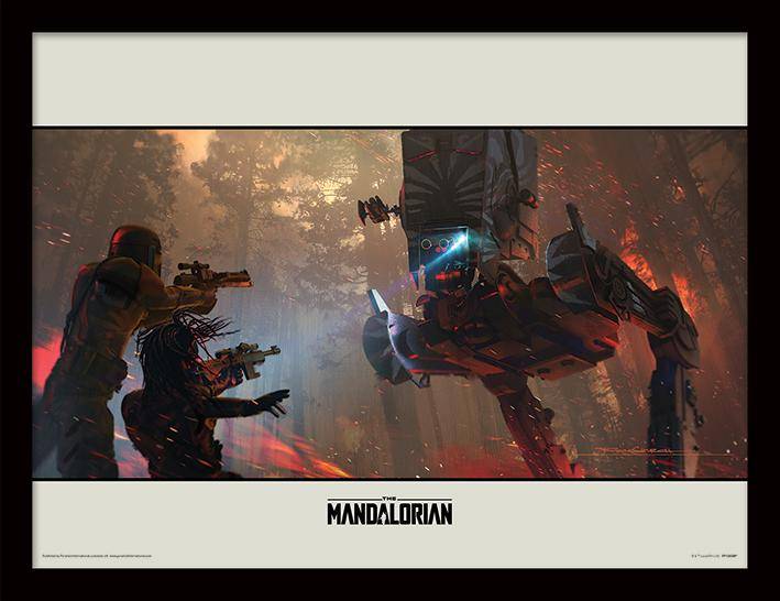 Star Wars The Mandalorian Walker - Framed Print 30X40Cm