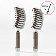 2 stk Curved Paddle Brush + Gratis Cleaning Brush