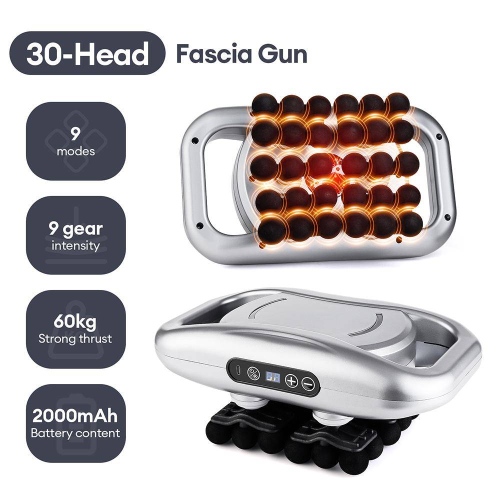 22-huvuds Fasciapistol Högfrekvent Vibration Kroppsmassagepistol Rygg- och Midjemassager Nack- och Axelmassager Muskelmassageapparat