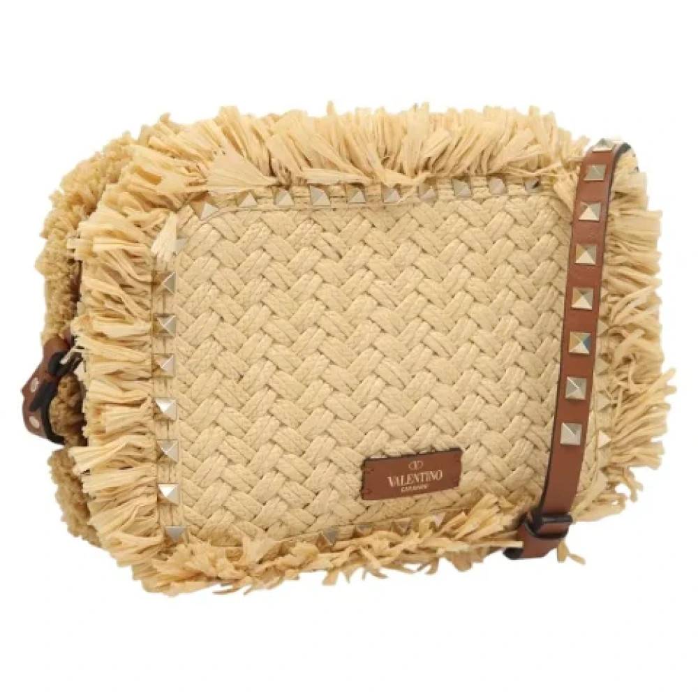 Valentino Vintage Pre-owned Canvas skuldertasker - Vintage - Dame - Beige - ONE SIZE - Uld