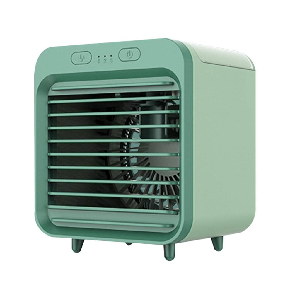 3-trins luftkøler, bærbar, stille mini-ventilator med isterningkøling, USB-drevet til hjemmekontor og udendørs eventyr
