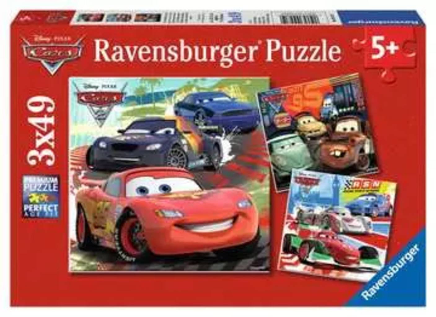 Ravensburger Puzzle - Bilar 2 - Världsomspännande Racingkul, 3 x 49 bitar