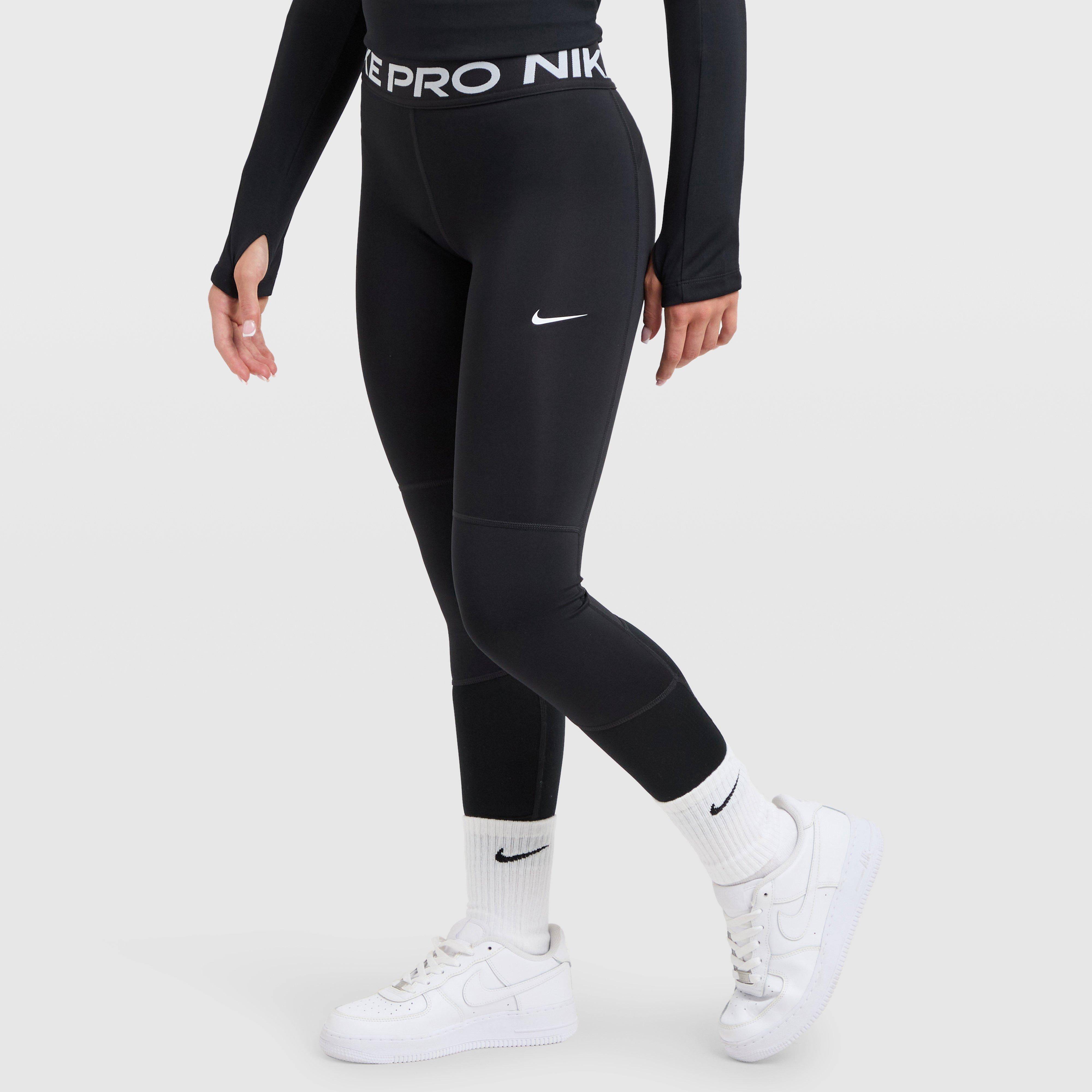 Nike Girls' Pro Dri-FIT Leggings, Black/White