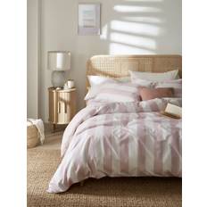 Next Pink/White Wide Stripe Duvet Cover and Pillowcase Set