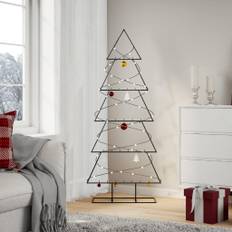 vidaXL dekorativt juletræ 150 cm metal sort
