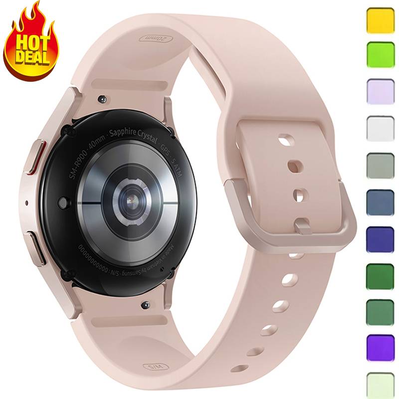 20mm Silicone Strap For Samsung Galaxy Watch 7/6/5/4 44mm 40mm Watchband For Galaxy Watch 6 4 Classic 43mm/47mm 42mm/46mm Band