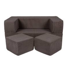 MeowBaby® Blød Velvet Cube Sofa - Brun: Hyggelig og Alsidig Komfort til Børn