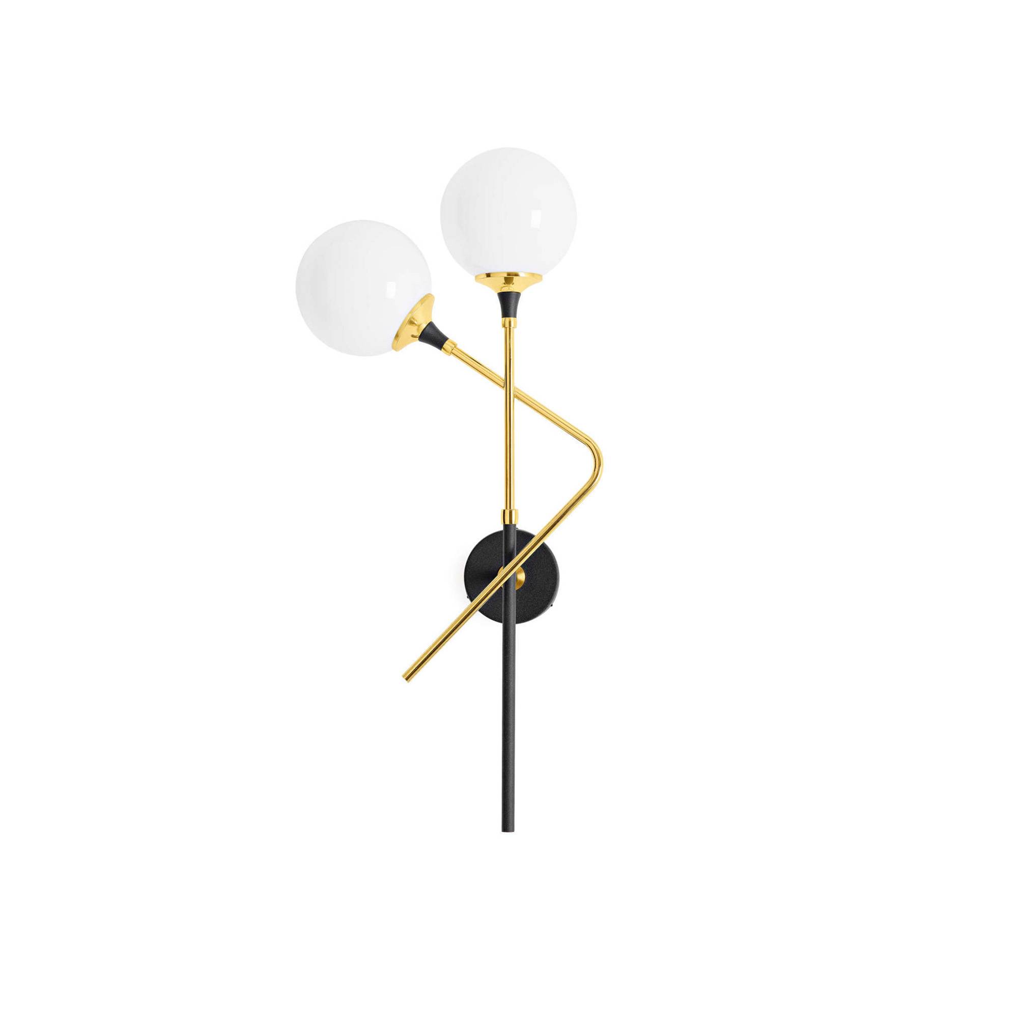 Stilnovo - Galassia Wall 2 Left, Gold/White - Vägglampor - Vit - Glas/Metall