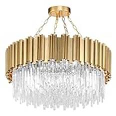 NATLEAD Modern Crystal Chandeliers Ceiling Lights, Gold Ceiling Lights Living Room, 3 Color Light, Crystal Ceiling Lights for Living Room Dining Room Bedroom Bathroom (Gold 40cm)