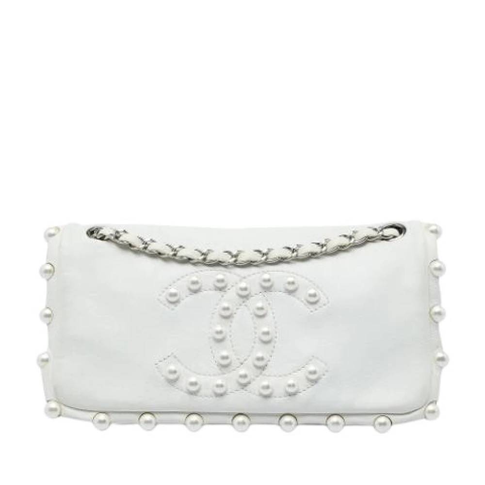 Chanel Vintage Pre-owned Pearl Obsession Flap - Vintage - Dame - Hvid - ONE SIZE - Uld