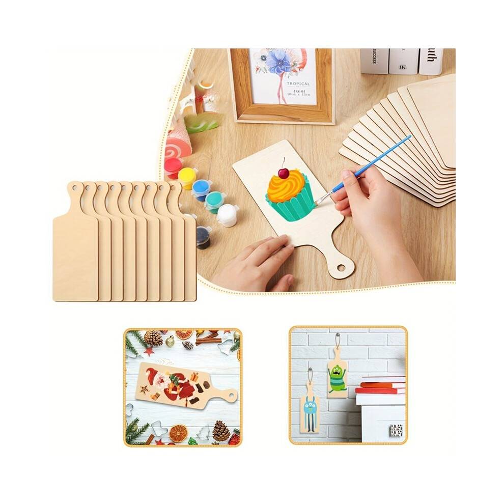 40pcs Wooden Cutting Board with Long Handle, Small Chopping Board Set for Thanksgiving Cheese Charcuterie Serving