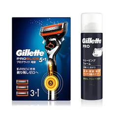 [.co.jp limited] Gillette Proglide Power body (with 3 spare blades) + shaving foam 245g [Set purchase] Shaving razor for sensitive skin Men Men's