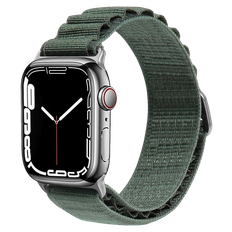 Apple Watch SE 44mm Loop Nylon Rem Mørkegrøn - Str. M