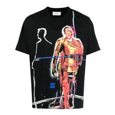 Limitato - t-shirt med grafiskt tryck - herr - bomull/Elastan/bomull - XL - Svart