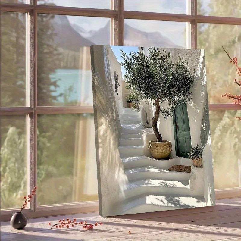 TEMU 1pc Rustic Olive Tree Canvas Art Print, Frame Wall Decor For Living Room, Bedroom, Home Office - Indoor/outdoor Use, Spring/summer Fashion Poster, Olive Tree Decor