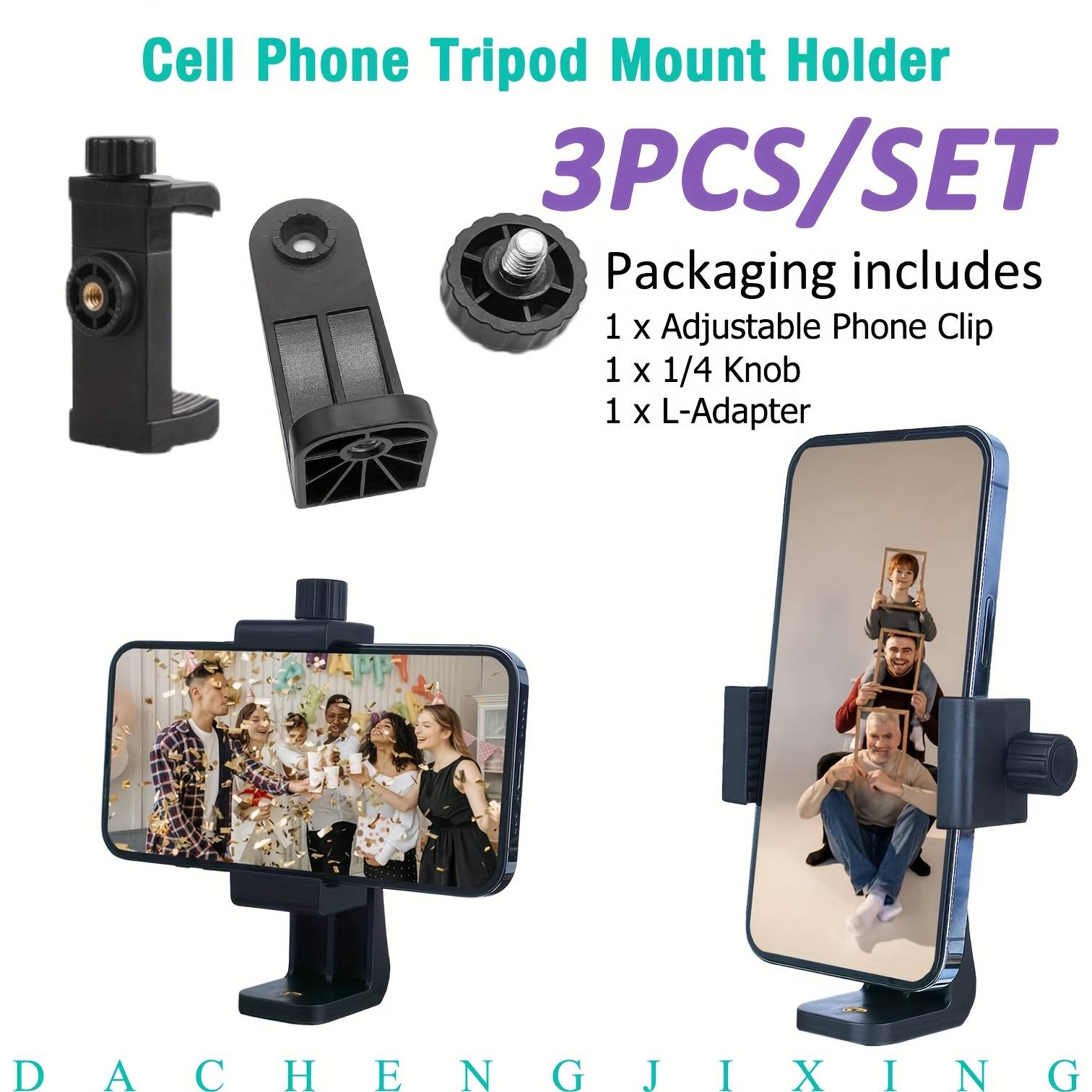 TEMU Set Of 3 Adjustable Tripod Phone Holders | Rotatable Bracket For Digital Cameras | Suitable For Ring Lights And Camcorders, Works With Most Smartphones Including For Iphone