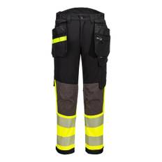 EV4 hi-vis stretch klasse 1 bukser med hængelommer - Gul/Sorty (Størrelse: 44)