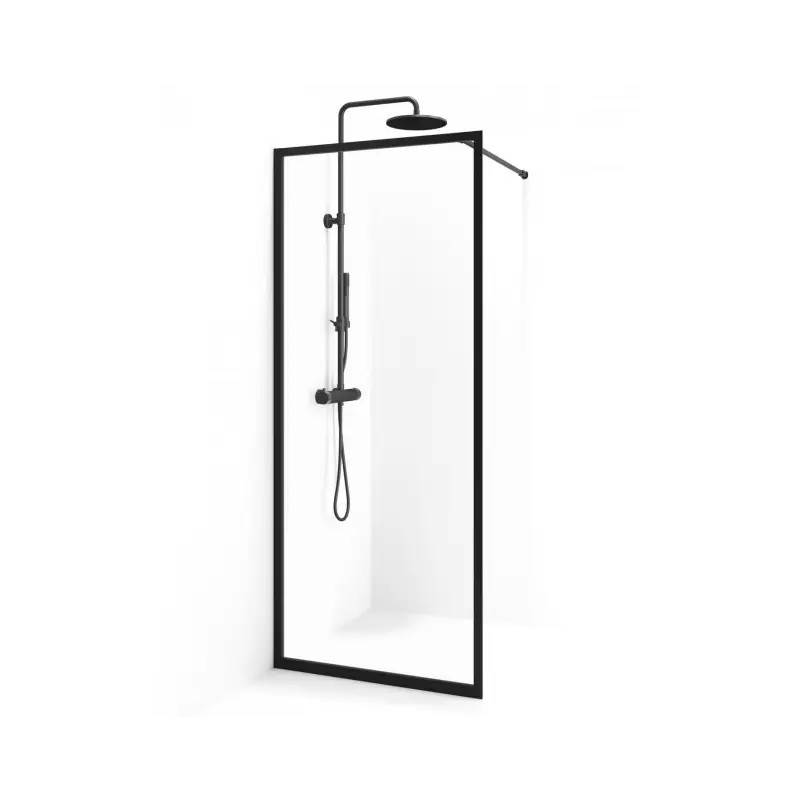Cassøe New York brusevæg med sort ramme - 95 x 201 cm