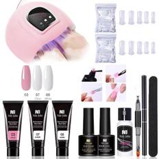 Poly Builder Gel Kit med UV-lampe til Negle / Polygel Neglekunst