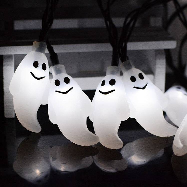Solar-powered String Lights Ghost Halloween Day Courtyard Christmas Decoration Luminous Lights - Pure White / 0.34
