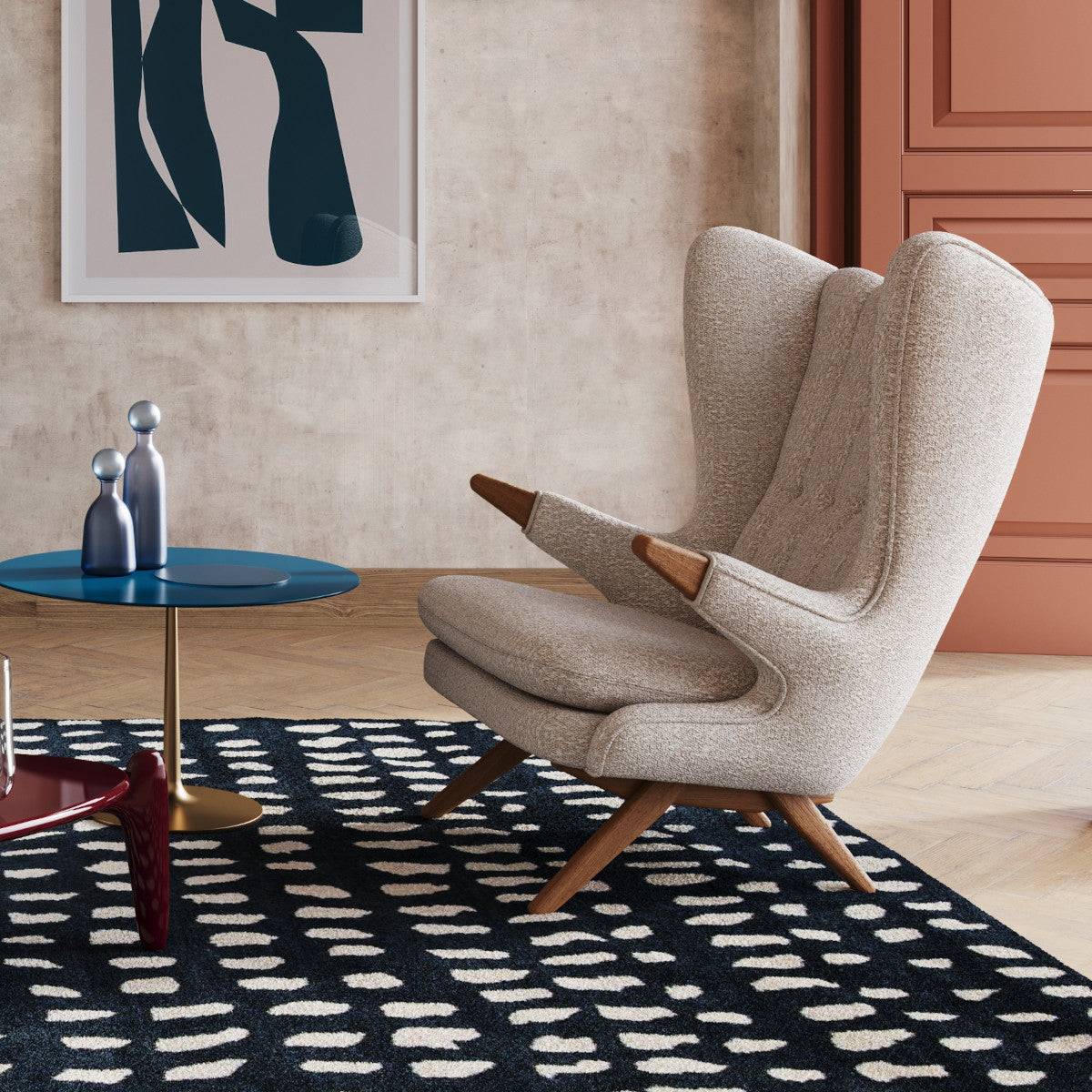 Skipper Furniture Bamsestol - Barnum Stof - 28 Fudge / Egetræ Sæbe