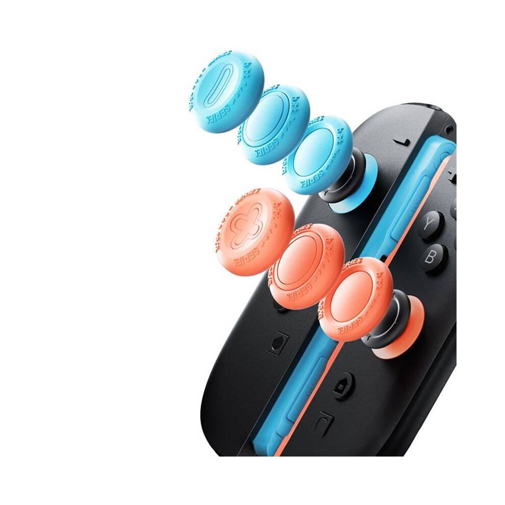 6Pcs Silicone Thumb Stick Grips Caps for 2 Joy Con, Button Cover for 2 Pro Controller Protection Accessory