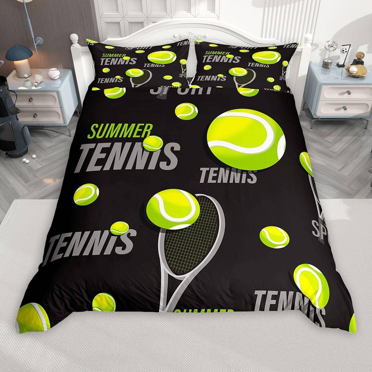 Homewish Tennis Basketboll Påslakanset för Barn Tonåringar, Ping Pong Pickleball Sängset, Sport Täcke Set UK S 135x200cm 2pcs&set