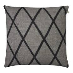 Ikat Orissa Linen Cushion Cover 50x50 - Grey/Black