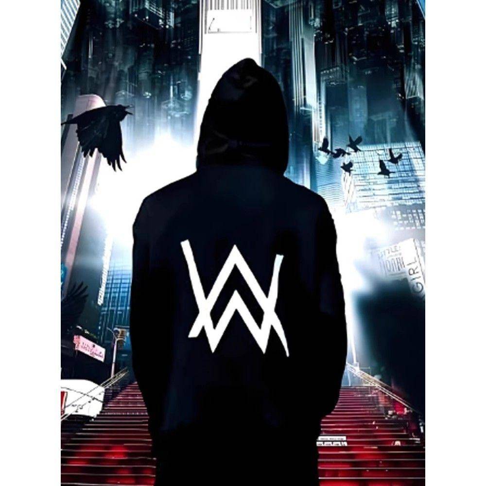 Jiahao Alan Walker DJ Huvtröja Set: 3-delad herr vår/höst huvtröja & mask cm black