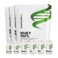 Body Science 3kg Whey 100% + bonusprodukt