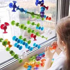 1 set Sugkoppsleksaker i slumpmässig färg, Byggklossar Pop Sucker Toy, Fidget Toy Byggset, Badrumsleksaker, För barn, Badleksaker, Förälder-barn Inter - Multifärgad (En-Storlek)