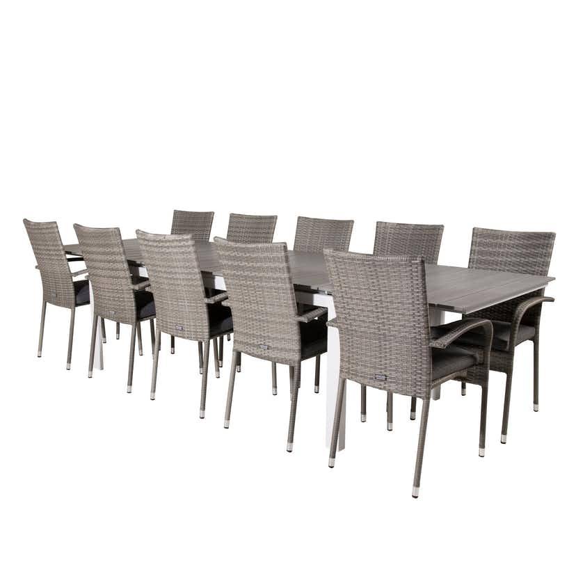 Matgrupp Venture Home Lova 224/324 med 10 Asta Karmstolar