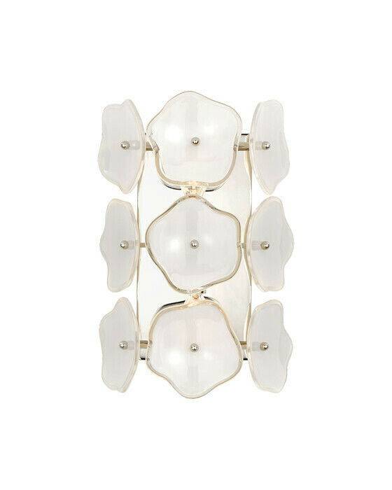 Leighton Small Sconce Polished Nickel/Cream Tinted Glass