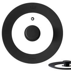 CAROTE Pot Lid Frying Pan Cover 16cm 18cm 20cm Silicone Lid Glass Lid Heat Resistant 240 degrees Stylish and Cute Storage Space Dishwasher Safe Black svart